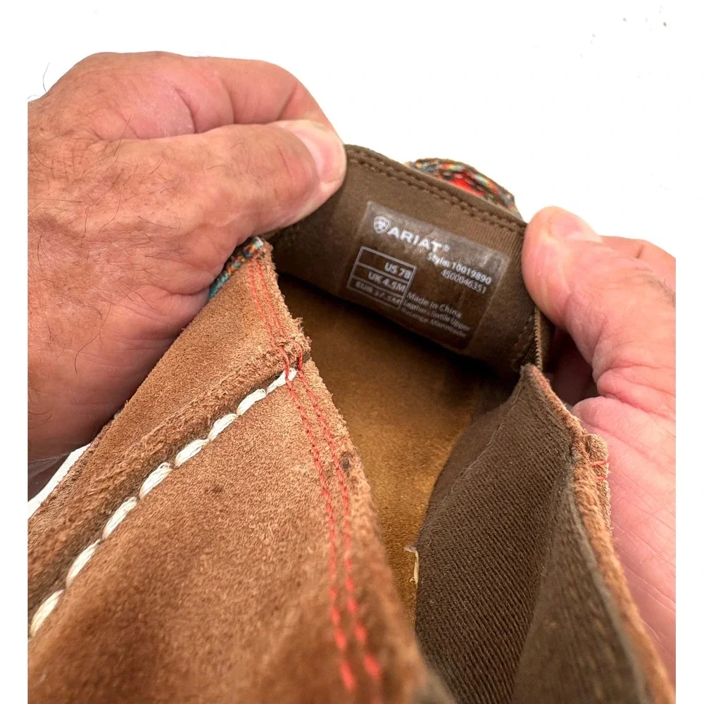 Ariat Cruiser Womens Serape Print Brown Suede Slip On Loafers 10019890 Size‎ 7B